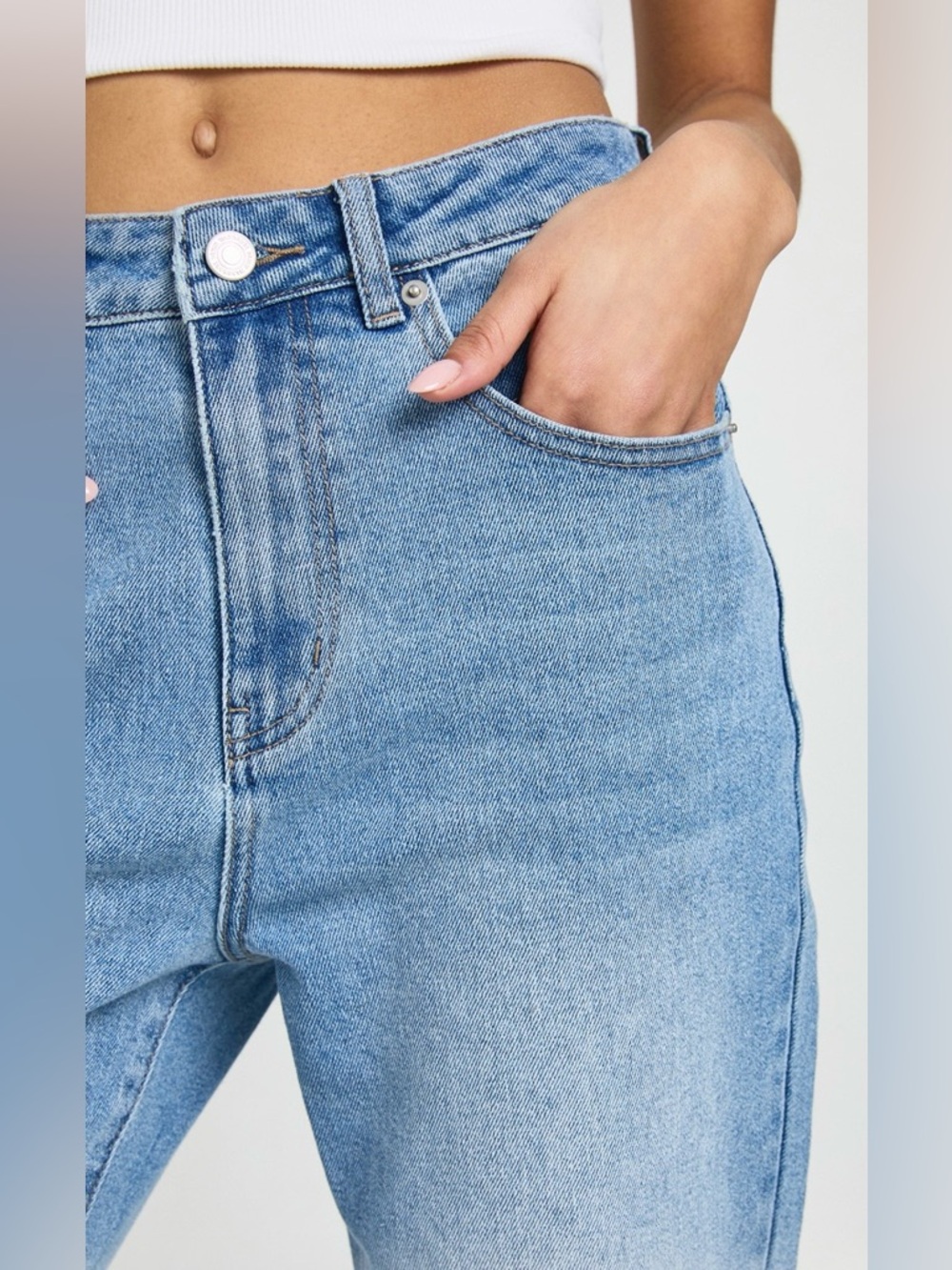 Nasty Gal Blue Flare Jeans - Picture 7 of 7